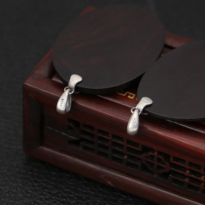 925 Sterling Silver Pendant Vintage Chinese Style for women ebony lotus flowers exquisite weater chain pendant Jewelry | Украшения и