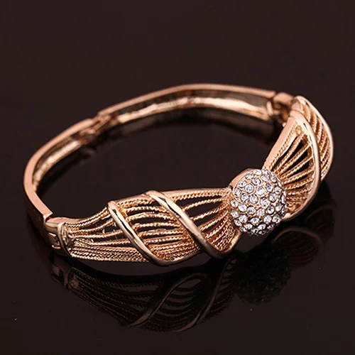 Princess Sweet Jewelry Set KC Gold-color Hollow Necklace Bangle Ring Earring | Украшения и аксессуары
