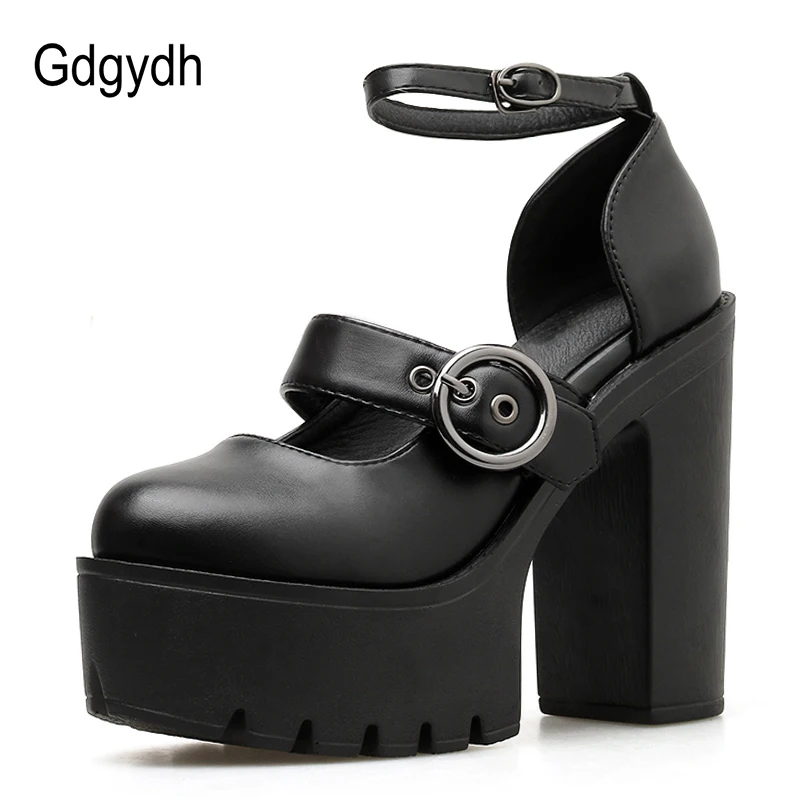 Gdgydh/модные туфли-лодочки; женская обувь; Цвет Черный; Новинка года; сезон весна-лето; пикантная женская обувь с пряжкой; ремешок на щиколотке; круглый носок; Прямая поставка