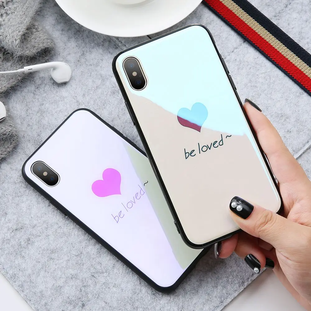 KISSCASE закаленное стекло чехол для iPhone 8 Plus Симпатичные противоударный Гибридный
