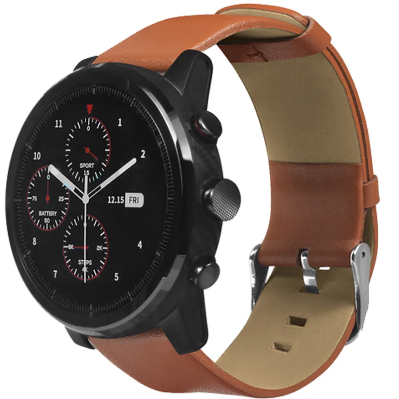 Ремешок для часов Xiaomi Huami Amazfit Pace Stratos 2 2S ремешок 22 мм сменный кожаный
