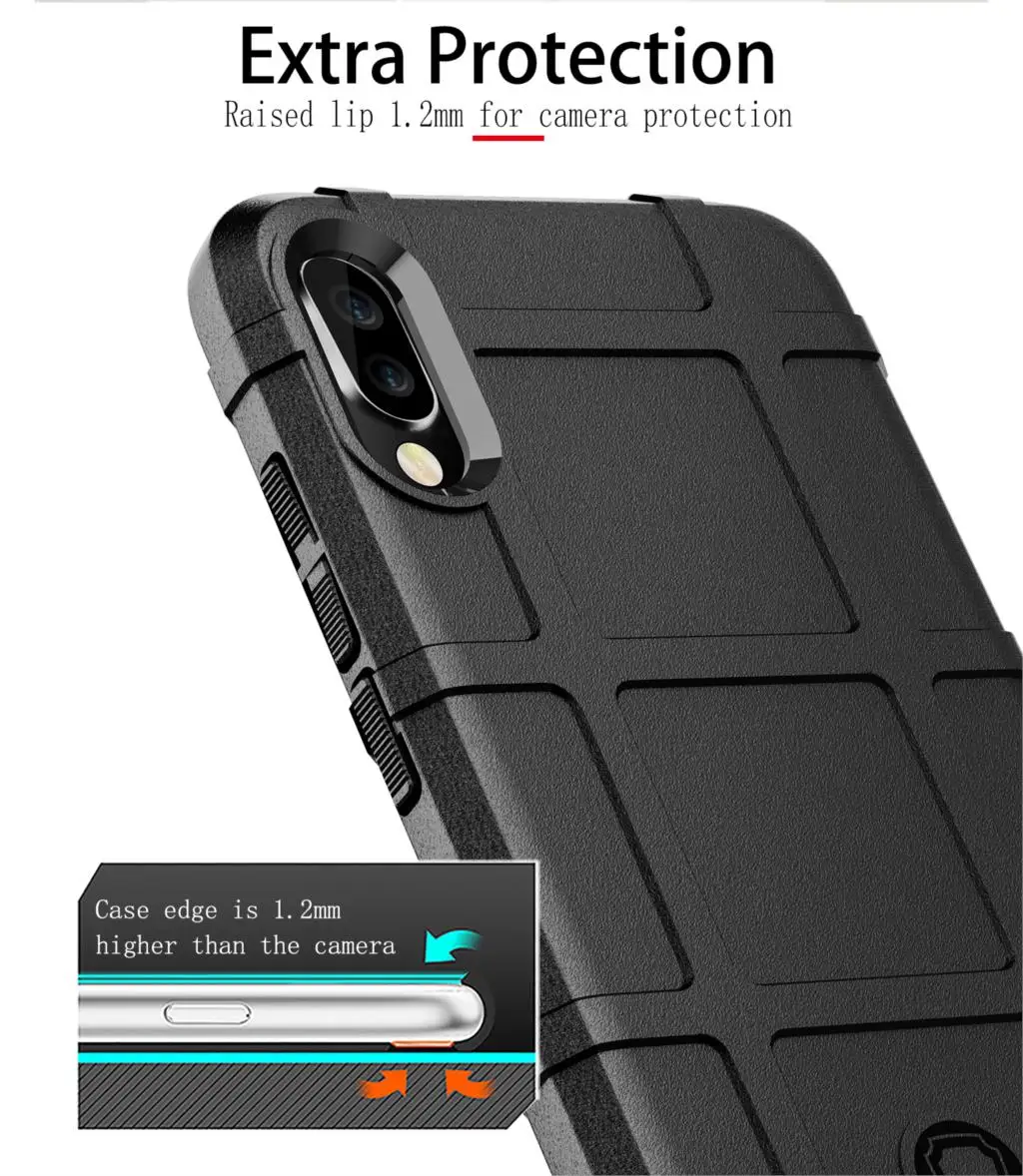 Чехол для Huawei Y6 Pro 2019 прочный из углеродного волокна и силикона защитный чехол Honor