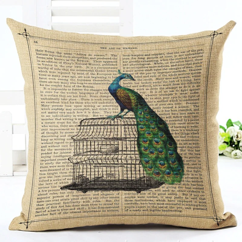 2017 новое поступление лидер продаж серия павлин с принтом льняной Хлопковый чехол