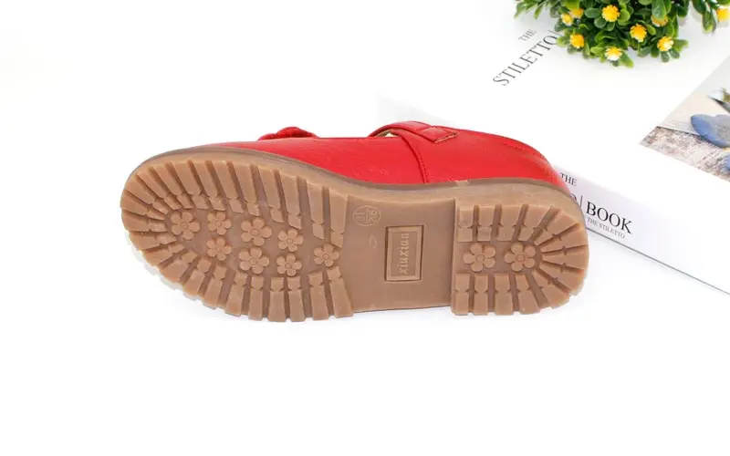 Кожаные туфли с бантом для девочек; коллекция 2108 года; сезон весна-осень; новая детская обувь принцессы; детская кожаная обувь на мягкой подошве для маленьких девочек