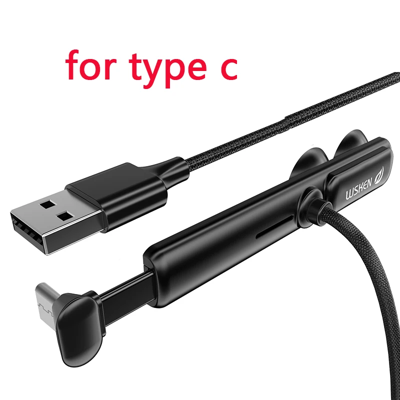 WSKEN телефон игра зарядный провод для iPhone XS Max X 8 7 6 5 5S usb type C кабель зарядного устройства микро-usb для samsung S9 S8 huawei USB C - Цвет: for type c