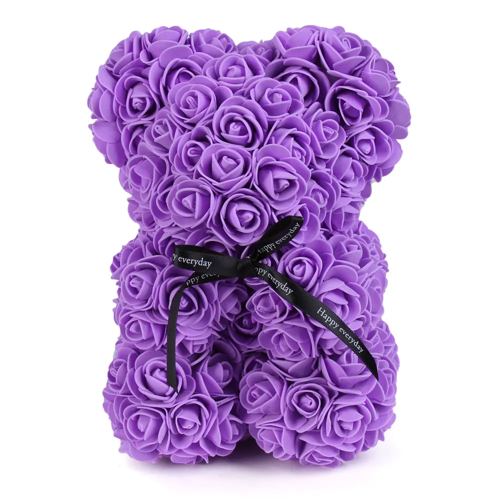 Розовый медведь 25 см Romantische geschenkdoos розовое пиво Kunstmatige rose Decoraties Leuke детский
