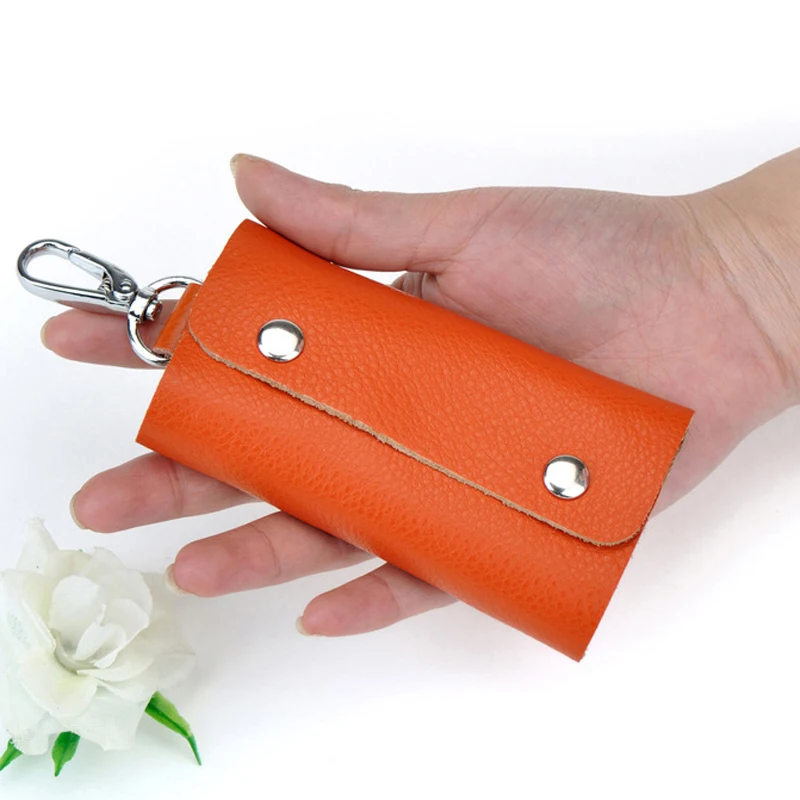 

Hot Unisex Fashion Cowhide Genuine Leather Keys Holder organizer Key case pouch Wallet housekeeper