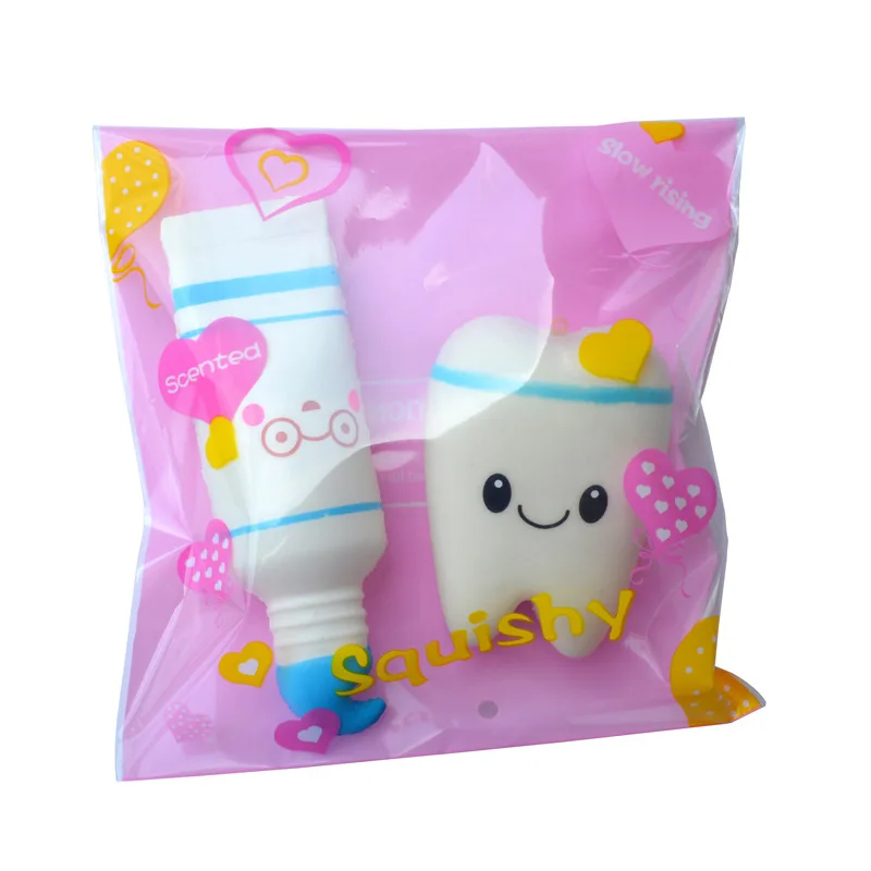 Squishy Моделирование зуба подвески ПУ Медленное восстановление зубная паста набор