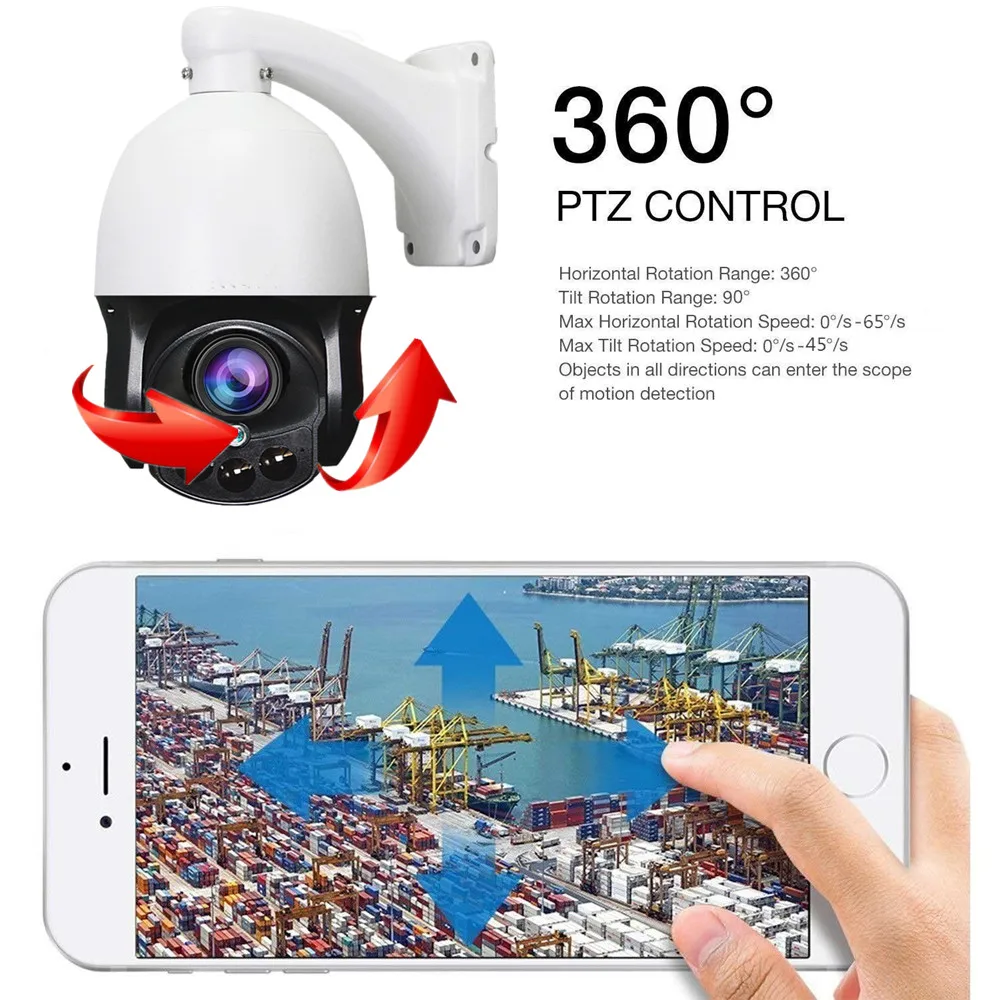 3 дюймовая ip камера безопасности 4 МП мини PTZ наружная 1080P 2MP ИК Ночное Видение