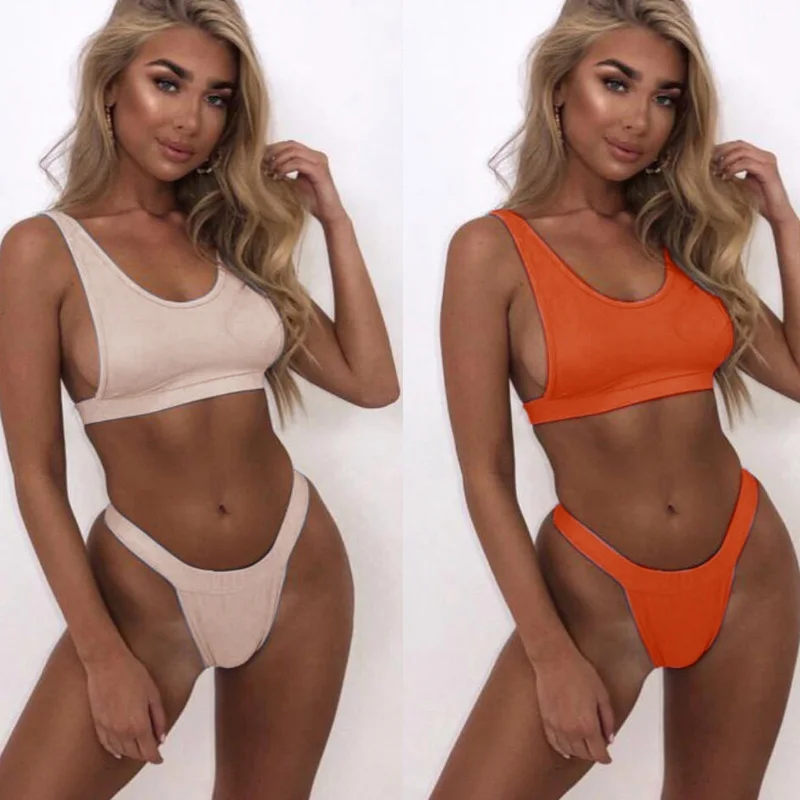 Женский купальный костюм бикини 2019 пляжные женские купальные костюмы комплект