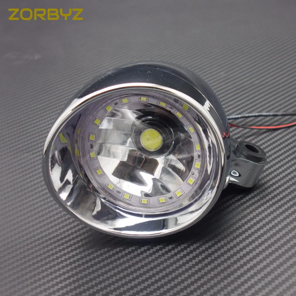 ZORBYZ мотоциклетные хромированные СВЕТОДИОДНЫЕ пулевидные фары противотуманные с
