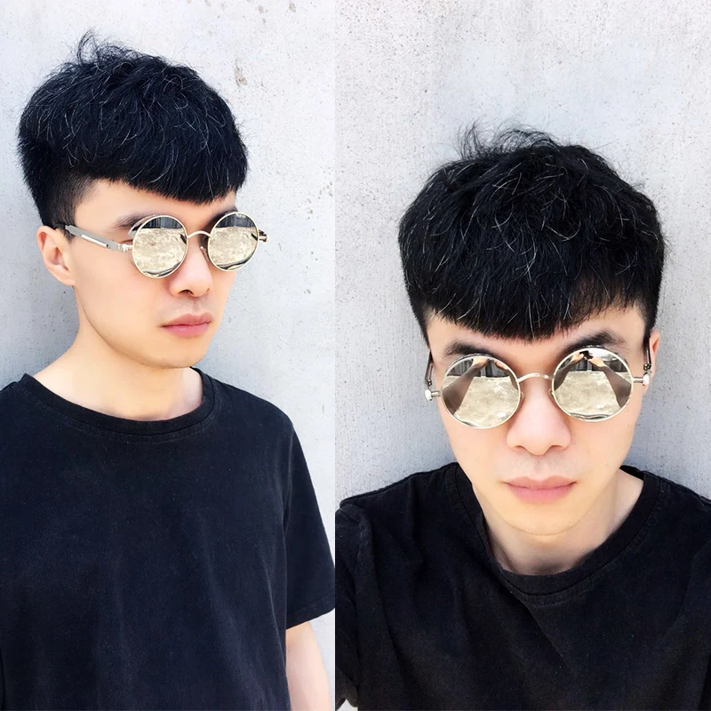 Мужские и женские Модные Винтажные Солнцезащитные очки в стиле ретро круглые