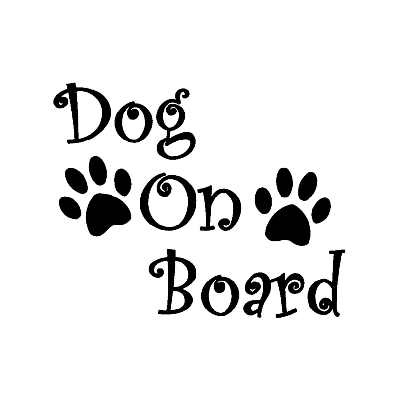 

Dog On Board And Paw Prints Car Sticker Wall Home Glass Window Door Laptop Auto Truck Bumper Van Vinyl