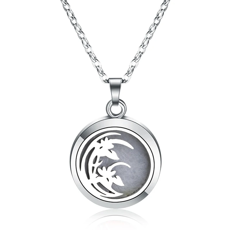 

Hollow Aroma Necklace Stainless Steel Magnetic Pendant Open Perfume Aromatherapy Essential Oil Diffuser Lockets Pendant Jewelry