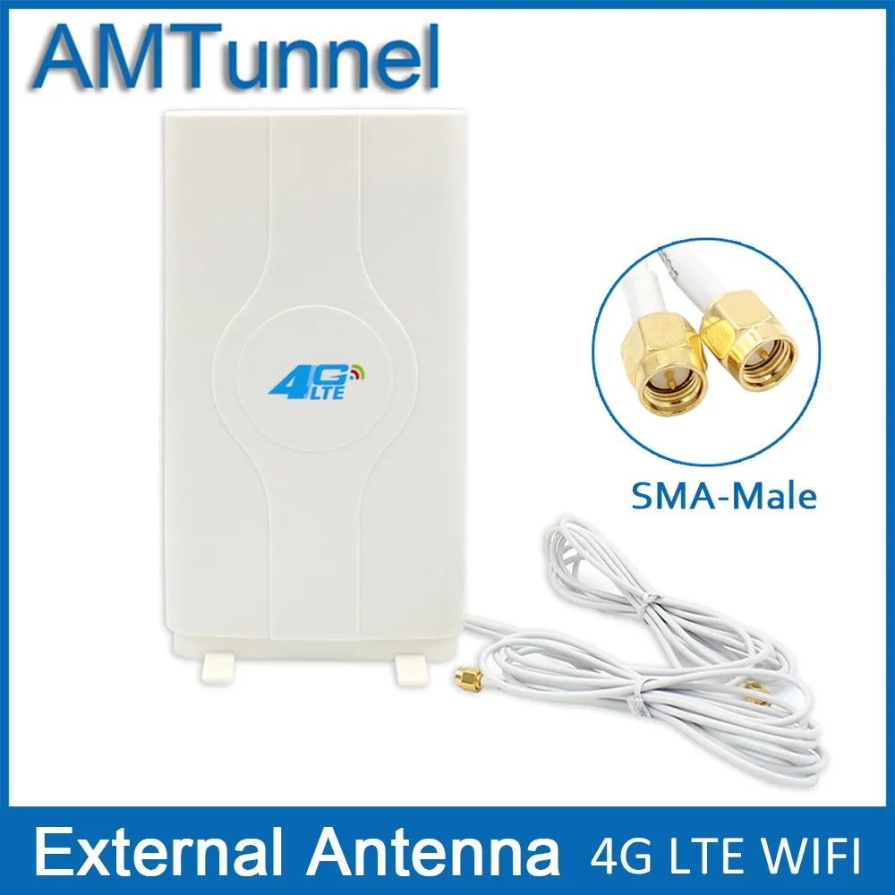 SMA male 3g 4G LTE антенна LTE mimo Антенна 2* SMA-male Разъем TS9 CRC9 с 2 м кабелем 700~ 2600 МГц 88dBi для huawei роутера - Цвет: SMA male