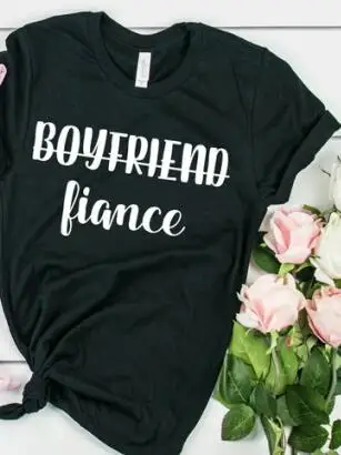 Sugarbaby Boyfriend Fiance Girlfriend рубашка невесты I Said Yes, футболка для помолвки, футболка для жены и жены, Лонгслив для пары, футболки для будущих жены - Цвет: black