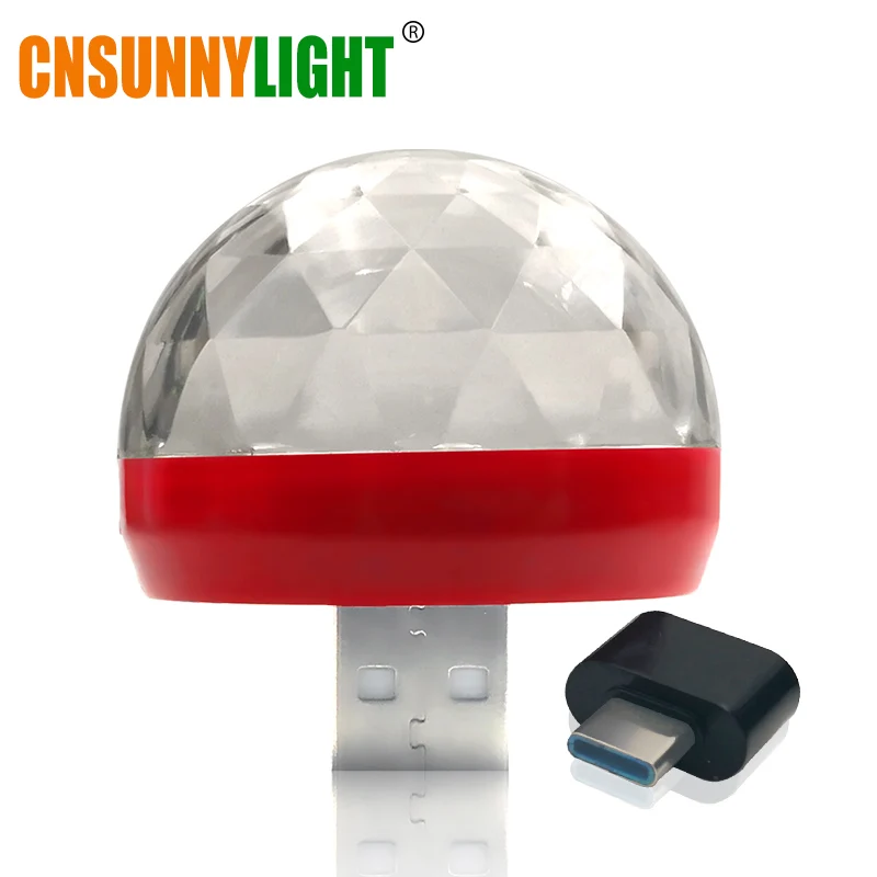 Red with USB C CNSUNNYLIGHT LED Car USB Atmosphere Light DJ RGB Mini Colorful Music Sound Lamp USB-C Phone Surface for Festival Party Karaoke - Испускаемый цвет: Red with USB C