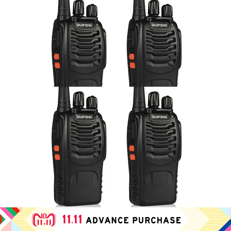 4 pcs baofeng  bf-888s walkie talkie 888 portable handphone purse telsiz intercom intercom hunting 10 km walkie-talkies ham