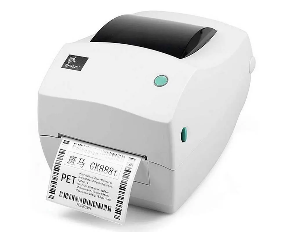 Настольный термопринтер Zebra GK888T для печати этикеток с прямой термопередачей