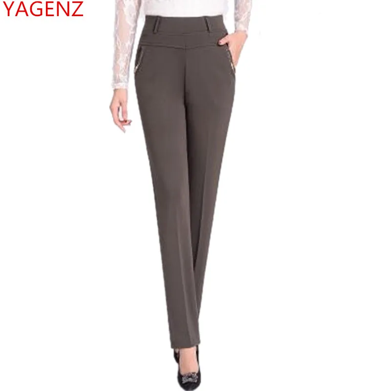 

Middle-aged female pants Spring autumn clothing Large size Ladies Straight Elasticity trousers Women High waist casual pants