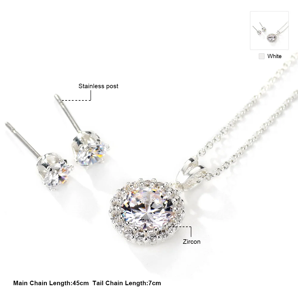 Neoglory Посеребренные Круглые модные брендовые ожерелья и серьги Свадебные