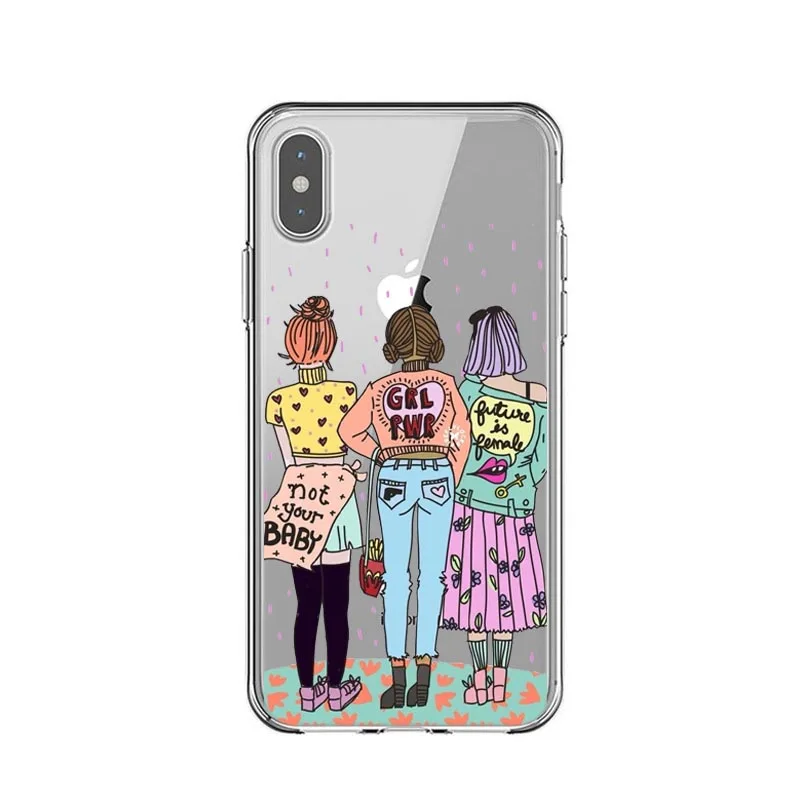 Роскошный брендовый мягкий чехол для телефона Best Friends Girl Boss iphone X XS Max XR