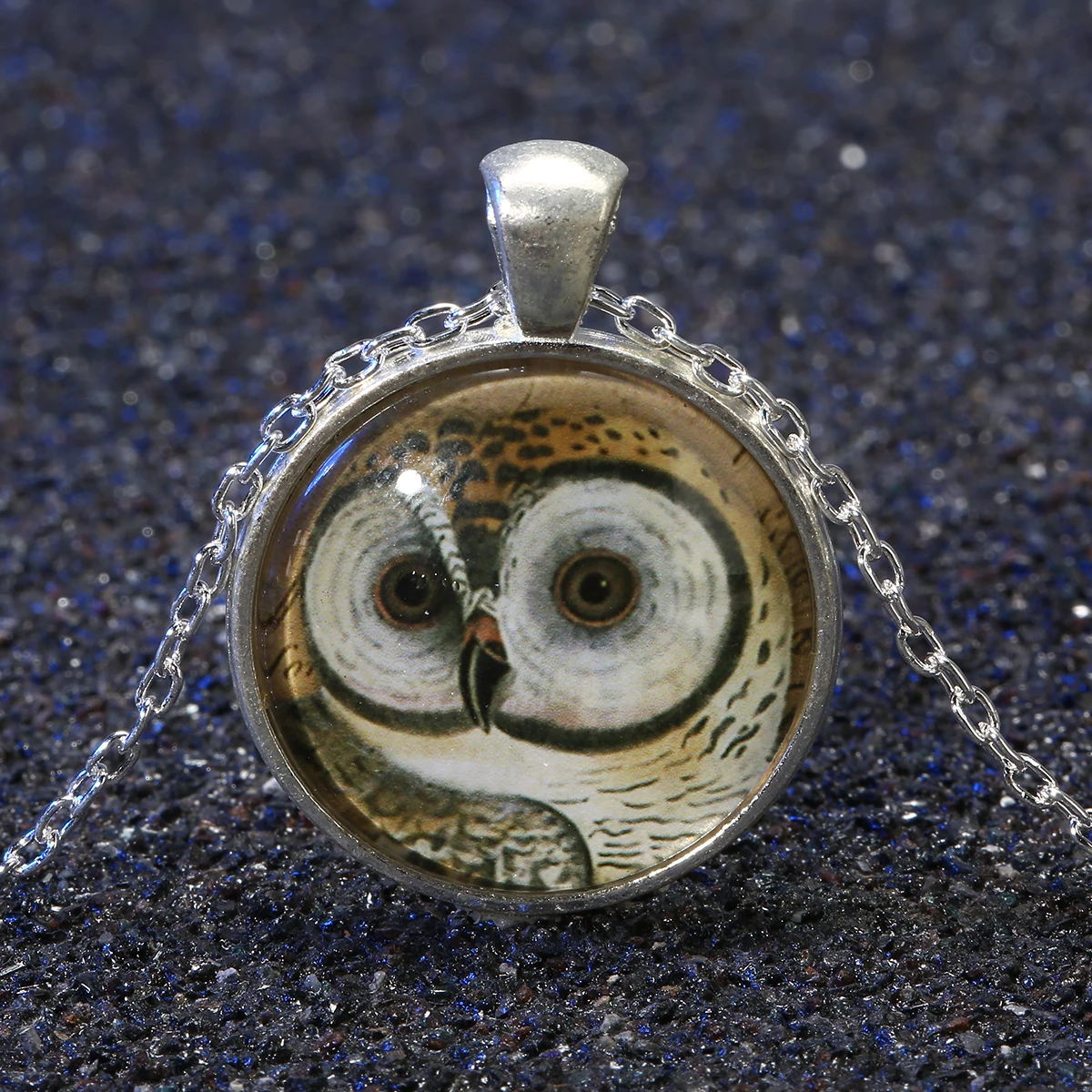 Панковские этнические большие глаза милая птица сова кулон кабошон ожерелье с