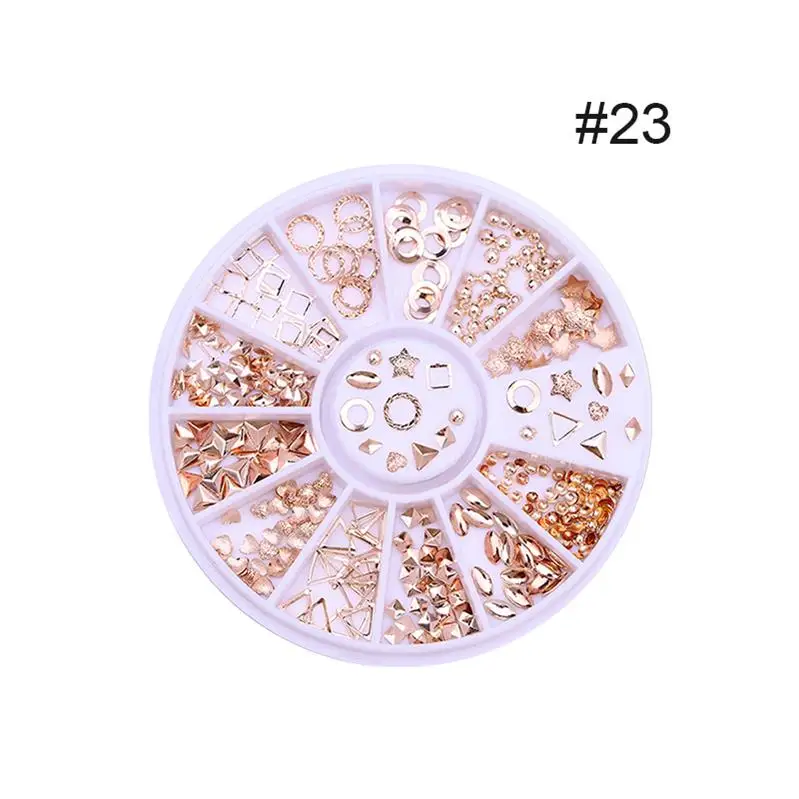 pattern-22 BORN PRETTY 12 Сетка Дизайн ногтей океан Тема Металл 3D Запонки-Бисер Гель-лак морская Морская звезда ракушка мульти размер ломтик хлопья украшение - Цвет: pattern-22