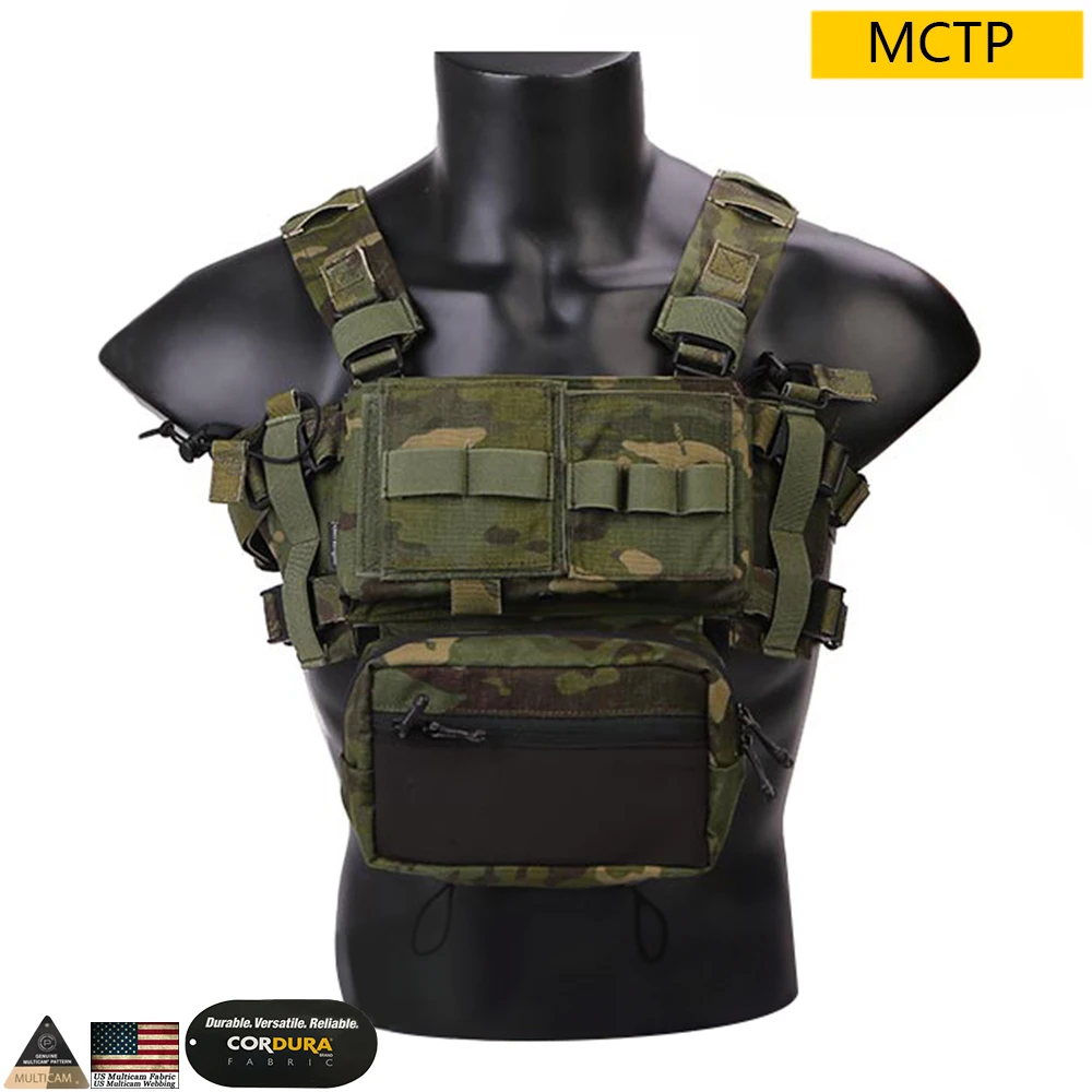 EMERSONGEAR, тактическая нагрудная установка, микро бои, Chissis MK3, нагрудная установка, для страйкбола, для охоты, боевой жилет с 5,56, маг, сумка, Мультикам