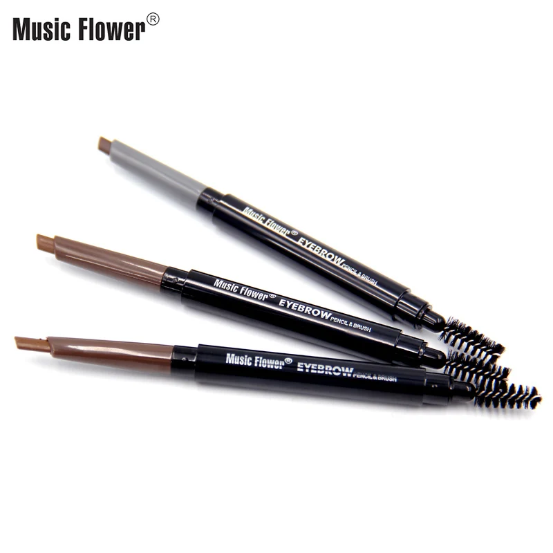 Бренд Music Flower, Женская ручка для бровей и кисть, набор инструментов для макияжа, профессиональный макияж для глаз, матовый карандаш для бровей, 3 цвета