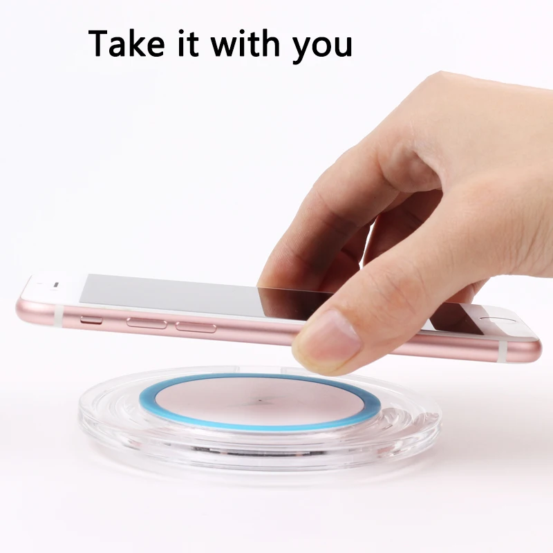 Универсальное беспроводное зарядное устройство Qi для быстрой зарядки iPhone X 8 Plus