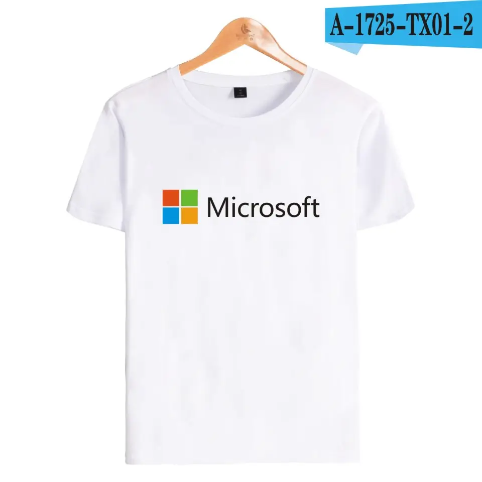 white Это Google microsoft Круглый воротник футболка s Для мужчин wo Для мужчин футболки короткий рукав с принтом летний обычный Тройник рубашка harajuku футболка одежда - Цвет: white