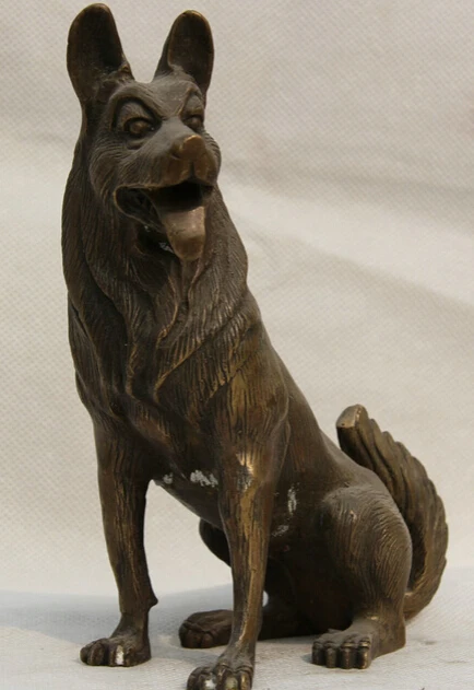 WBY 6&quot Chinese Folk Copper Zodiac Year Dog Door doggie puppy Animal Statue Sculpture S0706 | Дом и сад