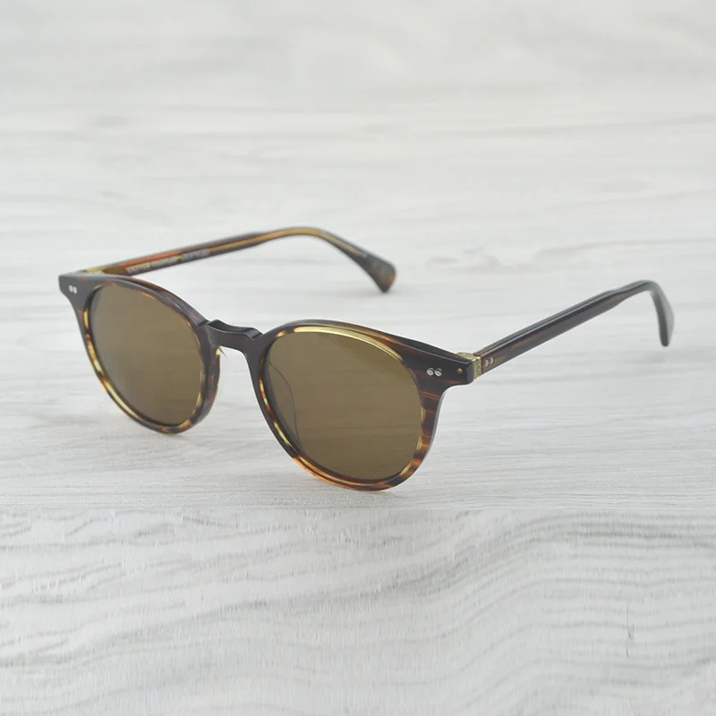 Stripe Brown VSBrown Модные круглые солнцезащитные очки Delray солнцезащитные очки винтажные мужские женские OV5318 Овальные Солнцезащитные очки Брендовые Дизайнерские мужские и женские - Цвет линз: Stripe Brown VSBrown