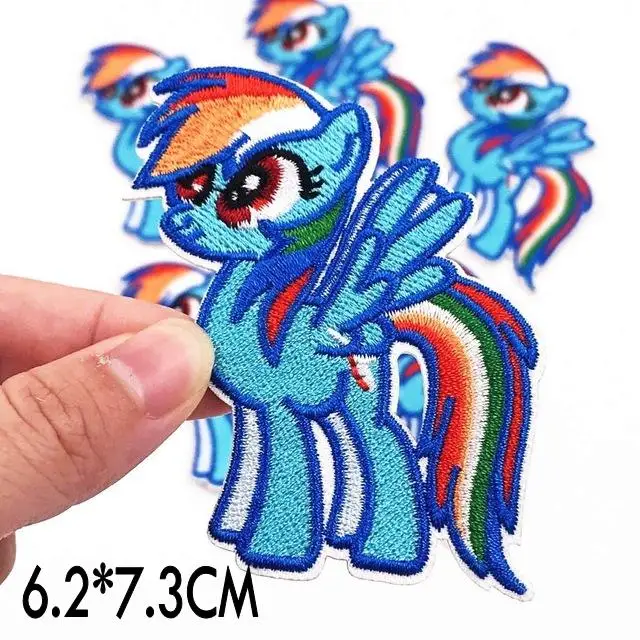 6 шт./лот My Little Poni нашивки с лошадьми для одежды гладить на пришить вышитые ткани значки аппликации DIY аксессуары одежды