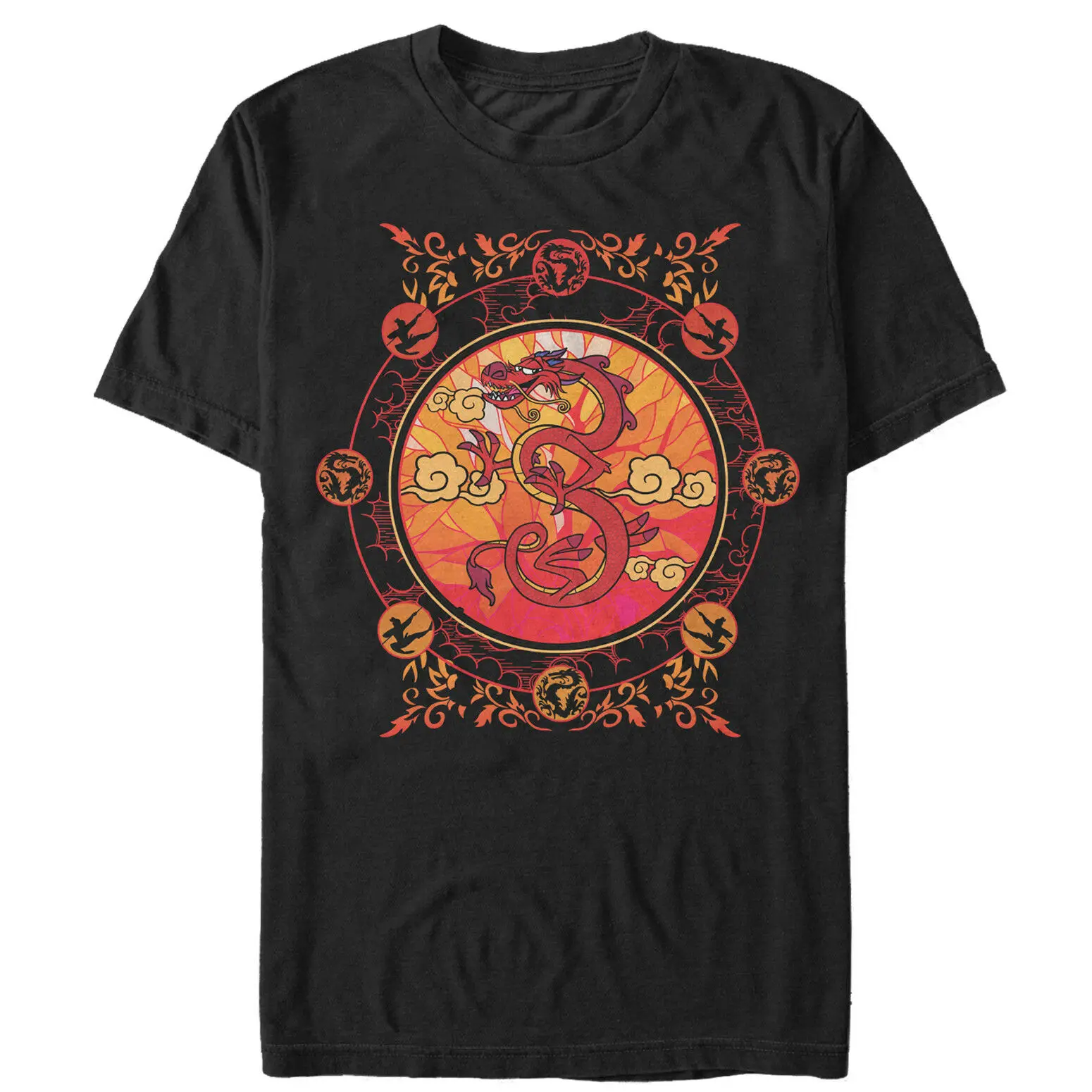 Mulan Mushu витражные мужские Графические футболки|Мужские футболки| |
