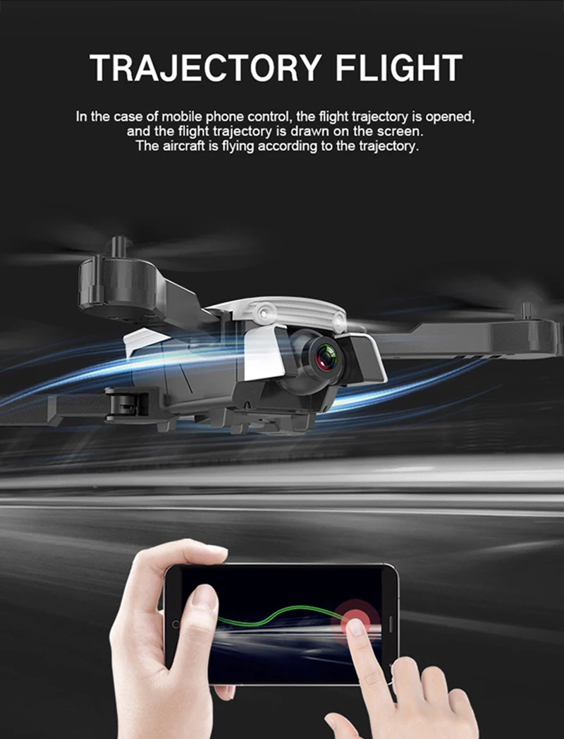 New 4K Dual camera Drone HD Camera Follow me WIFI FPV RC Quadcopter Foldable Selfie Live Video Altitude Hold Auto Return RC Dron