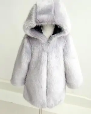 GARY Hooded Детское меховое пальто с искусственным мехом для девочек хлопковая плотная длинная однобортная куртка с капюшоном и отложным воротником из мягкого плюша для мальчиков и девочек n284 - Цвет: GARY Hooded