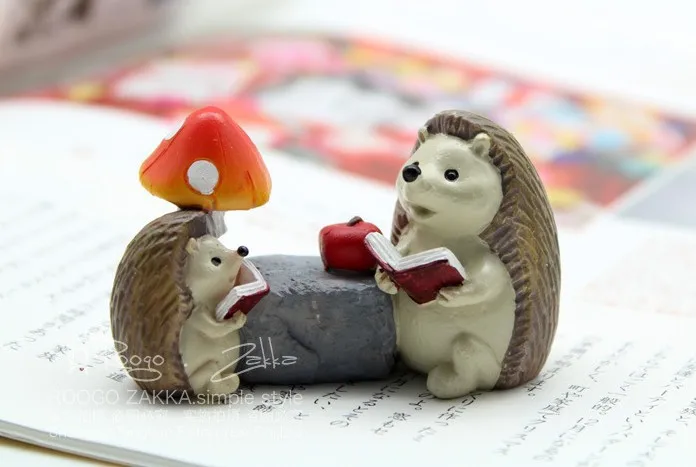 Продажа ~ 1 Шт. ежик чтение история/фея садовый гном/мох террариум домашнего