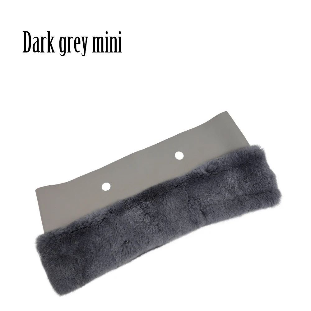 Dark grey mini Отделка кролика рекс шелковистая меховая плюшевая отделка для O BAG тепловое плюшевое украшение подходит для классического большого мини Obag - Цвет: Dark grey mini