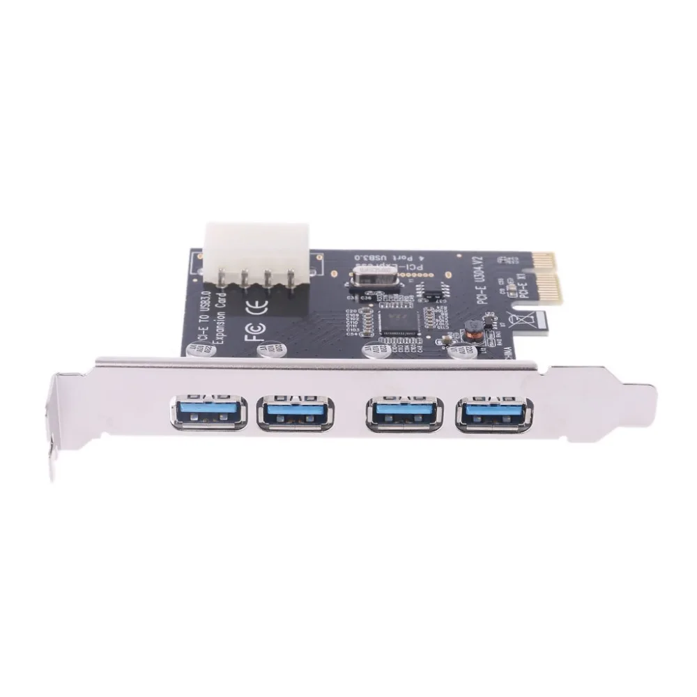 4 порта PCI-E к USB 3,0 концентратор PCI Express карта расширения адаптер 5 Гбит/с скорость новая и высокая скорость