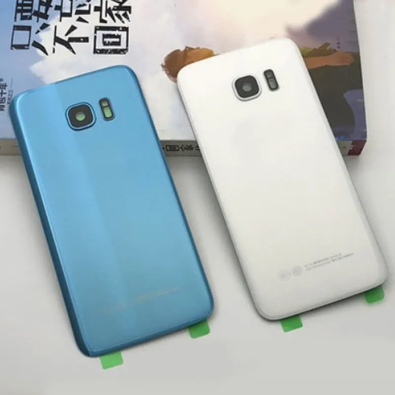 Для samsung Galaxy S7 G930 G930F S7Edge G935 G935F задняя крышка батарейного отсека S7 Edge Задняя стеклянная крышка с объективом