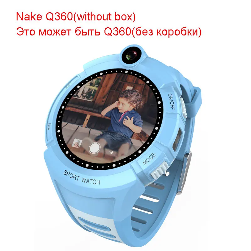 Q360 Детские умные часы с камерой, gps, wifi, местоположение, Детские умные часы, SOS, анти-потеря, монитор, трекер, детские наручные часы, PK Q528 Q90 - Цвет: blue without box
