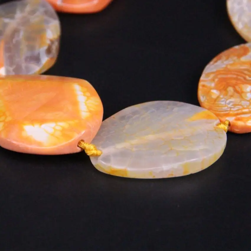 Large Approx8PCS/strand Orange Dragon Veins Raw Agates Faceted Slice Cut Nugget Loose Beads Natural Stone Slab Pendants Jewelry | Украшения
