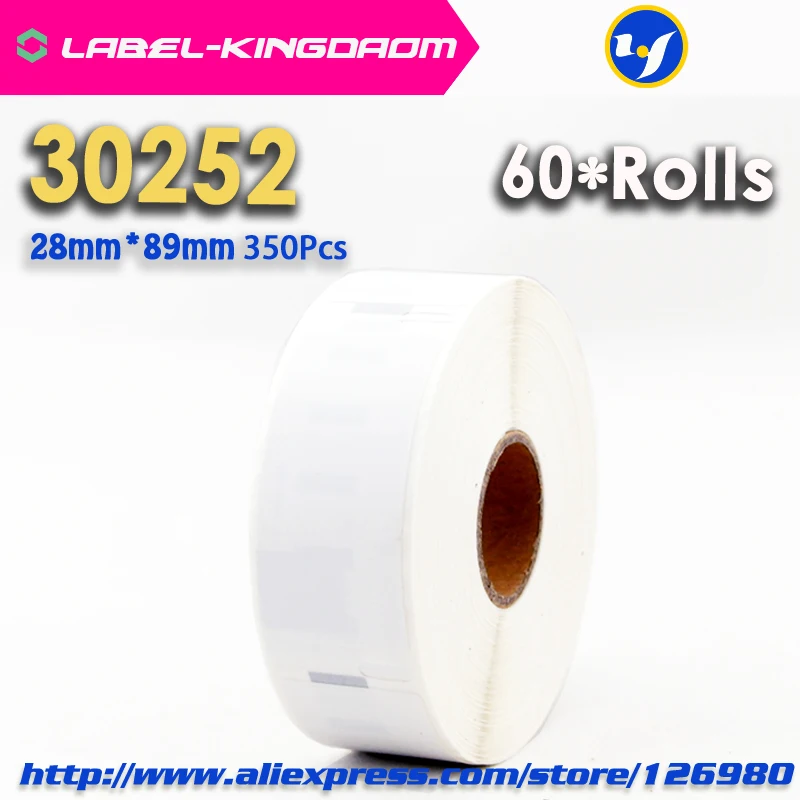 60 рулонов ярлыков совместимых с Dymo 30252 28 мм * 89 350 шт. принтером LabelWriter 400 450 450Turbo |