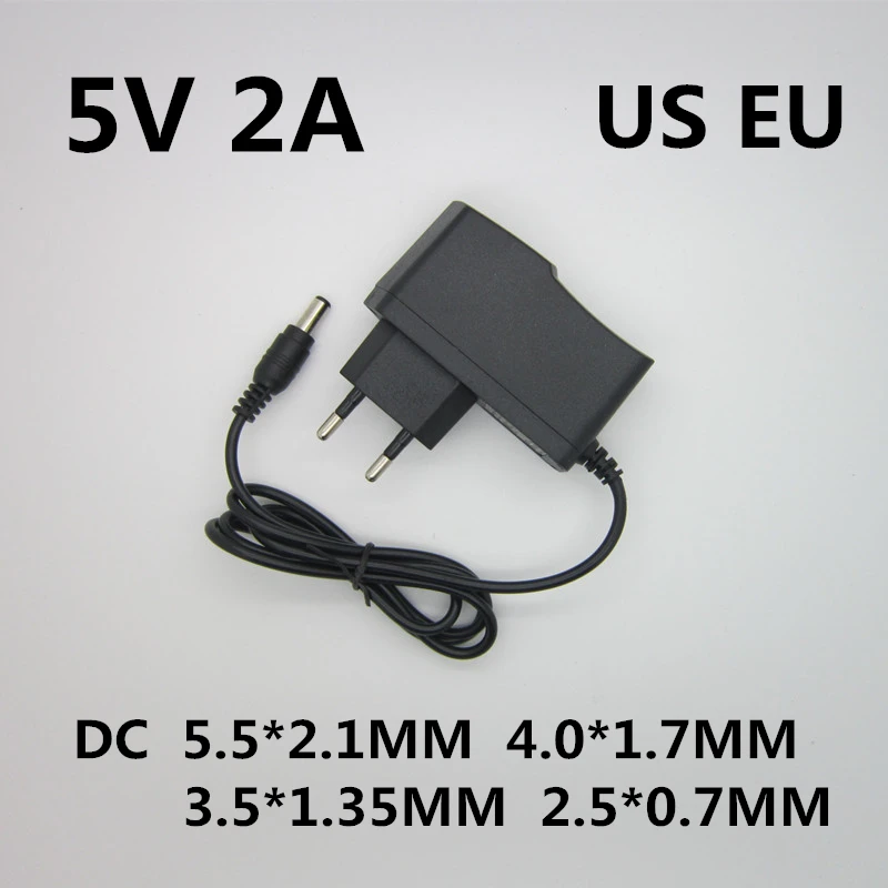Мощность адаптер 5В 2A 2000mA AC 100 V-240 V DC/DC 5 V преобразователь напряжения трансформаторный блок питания Зарядное устройство для светодиодный полосы tv box штепсельная вилка европейского стандарта