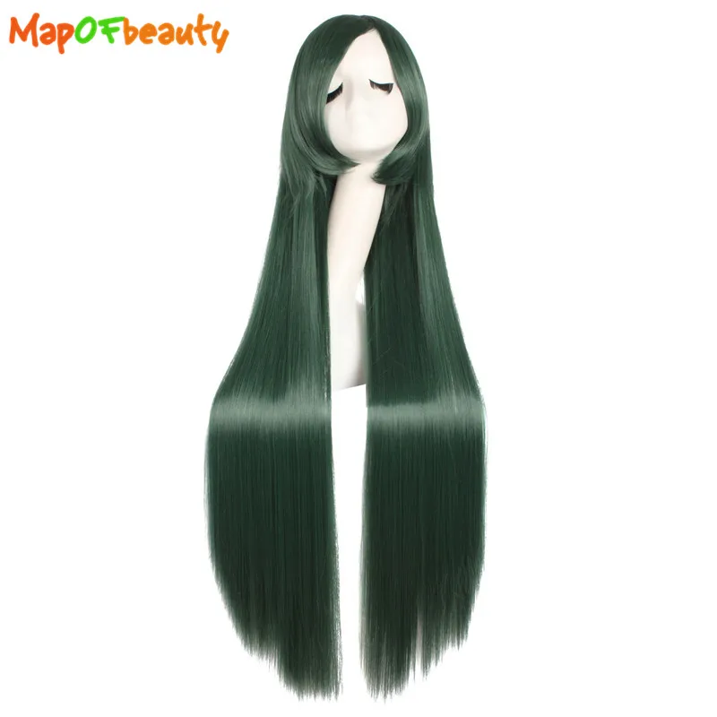 MapofBeauty, длинные прямые парики для косплея, костюм, Мультяшные ролевые парики, белый, синий, розовый, черный, блондин, парик, вечерние синтетические волосы