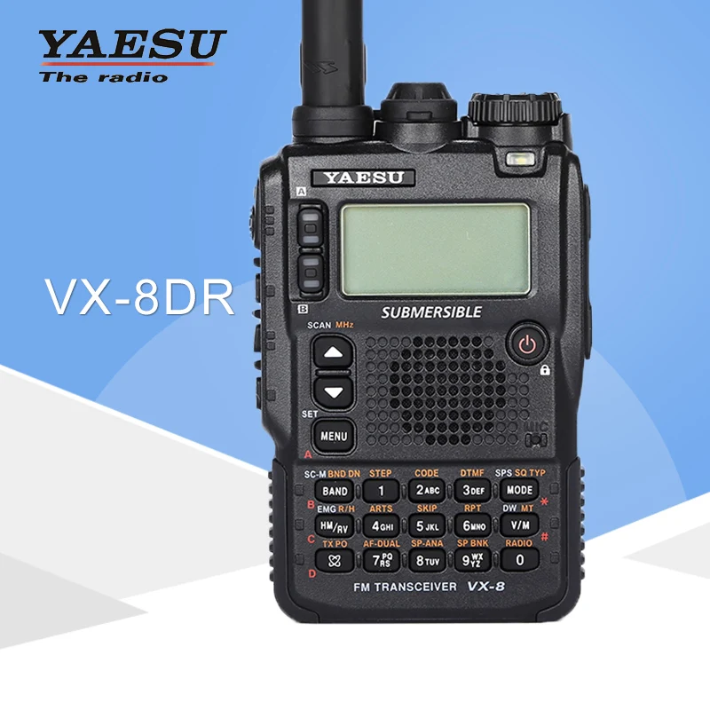 Обычная рация Yaesu VX-8DR трехдиапазонный 140-174/420-470MHz водонепроницаемый портативный FM Ham двухсторонний радиоприемопередатчик