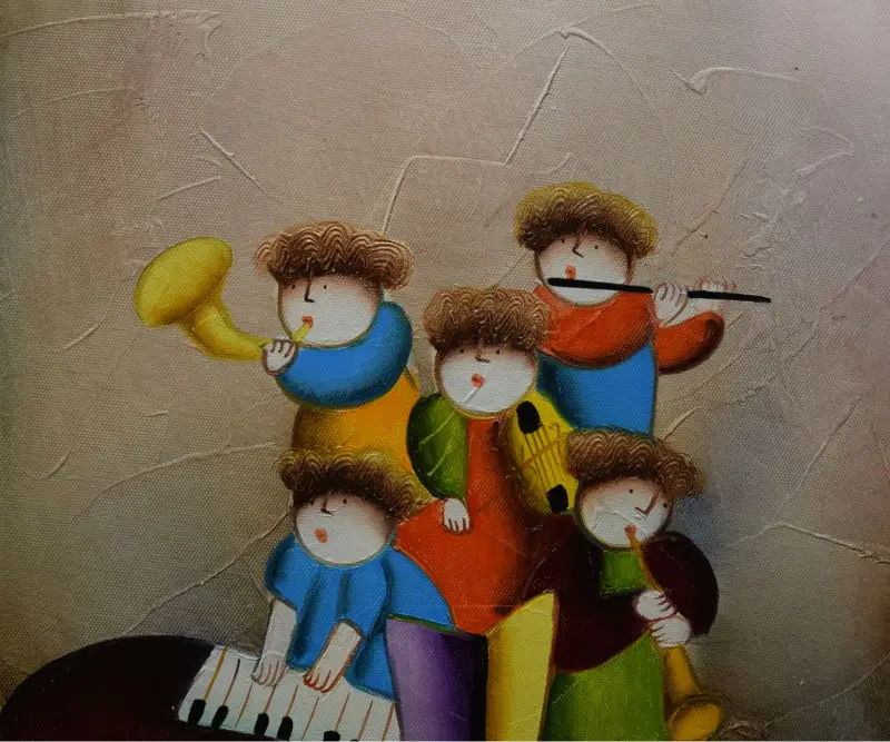 100% ручная роспись мультфильм картина маслом на холсте современный мультяшный