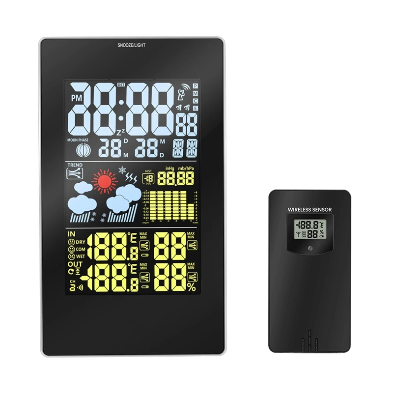 RCC Погодная станция/наружный термометр гигрометр барометр цветной большой